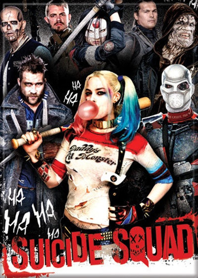 Suicide Squad Movie Harley Quinn with Group Red Logo Refrigerator Magnet NEW