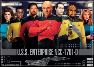 Star Trek The Next Generation Main Cast Render Art Image Refrigerator Magnet NEW