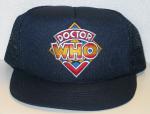 Doctor Who Original Old Logo Patch (c) 1984 on a Blue Baseball Cap Hat NEW