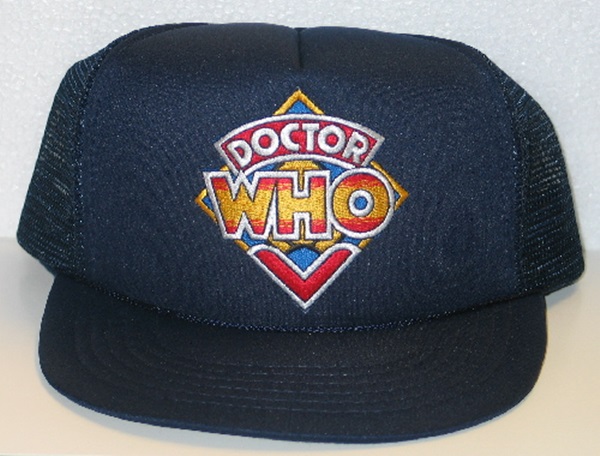 Doctor Who Original Old Logo Patch (c) 1984 on a Blue Baseball Cap Hat NEW picture