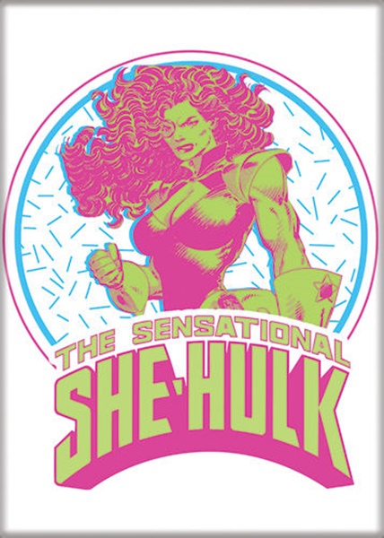 Marvels The Sensational She-Hulk Above Name Comic Art Refrigerator Magnet UNUSED