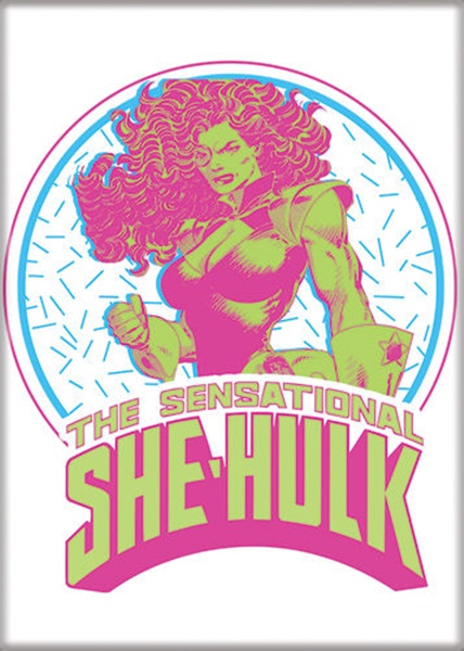 Marvels The Sensational She-Hulk Above Name Comic Art Refrigerator Magnet UNUSED picture