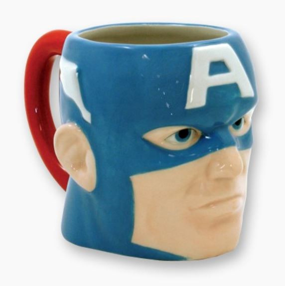 Captain America Molded Head Image Figural Ceramic 16 ounce Mug NEW UNUSED picture