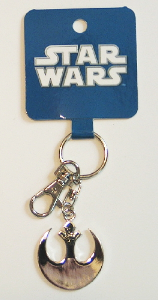 Star Wars Rebel Logo Die-Cut Silver Toned Metal Key Chain 2011 NEW UNUSED picture