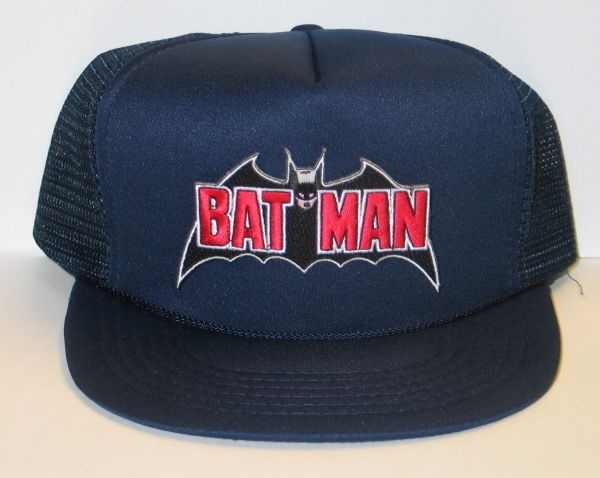Batman 1960's Cape Comic Book Logo Patch on a Black Baseball Cap Hat NEW