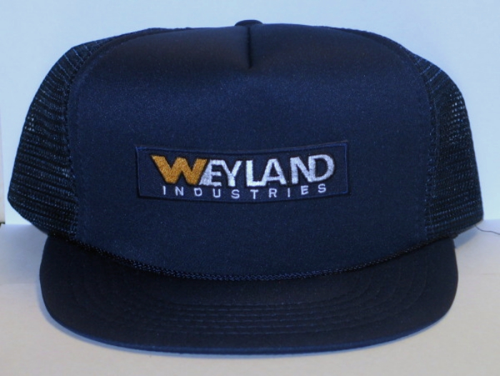 Aliens vs Predator Weyland Industries Embroidered Patch on Blue Baseball Cap Hat picture