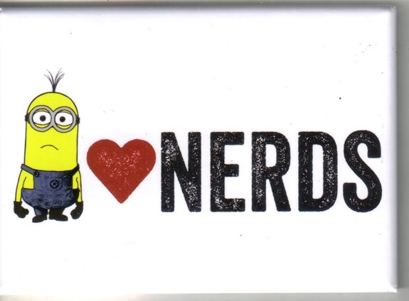 Despicable Me Movie Minion Tim Figure I Heart Nerds Refrigerator Magnet, NEW picture