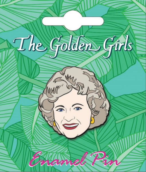 The Golden Girls Rose Face Thick Metal Enamel Pin NEW CARDED