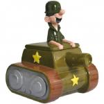 Beetle Bailey Cartoon Character Riding in a Tank Ceramic Cookie Jar NEW UNUSED