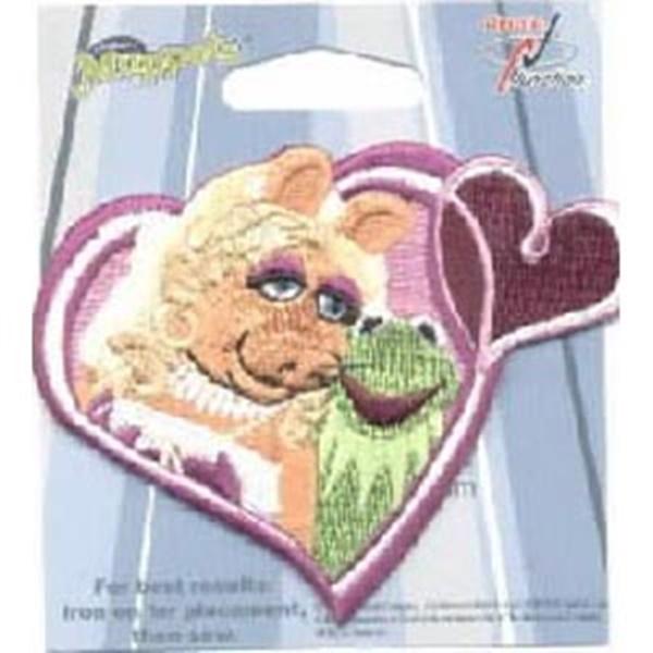 The Muppets TV Show Kermit the Frog and Miss Piggy In A Heart Patch, NEW UNUSED picture