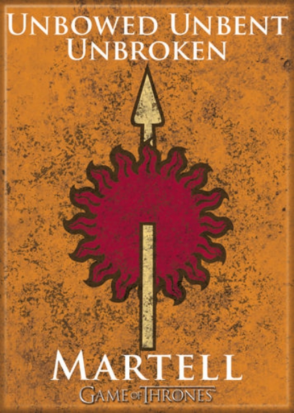 Game of Thrones House of Martell Logo Unbowed Unbent Unbroken Fridge Magnet NEW