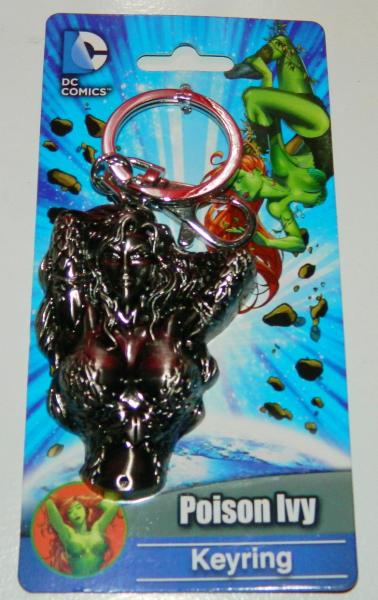 DC Comics Batman, Poison Ivy 3-D Torso Grey Metal Pewter Keychain NEW UNUSED picture