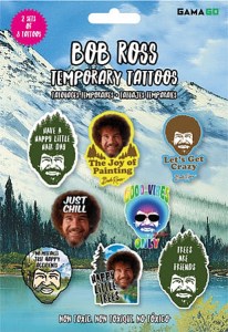 Bob Ross The Joy of Painting Temporary Tattoos Two Sets of 8 NEW UNUSED