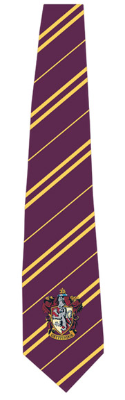 Harry Potter House of Gryffindor Silk Necktie with Crest, NEW UNWORN
