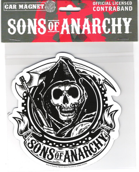 Sons of Anarchy TV Series Reaper Figure Large Car Magnet, NEW UNUSED picture