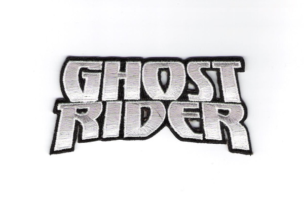 Marvel Comics Ghost Rider New Silver Name Logo Embroidered Patch, NEW UNUSED picture