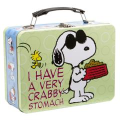 Peanuts Snoopy and Woodstock Crabby Large Carry All Tin Tote Lunchbox NEW UNUSED