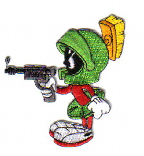 Looney Tunes Marvin The Martian Pointing Raygun Figure Embroidered Patch UNUSED picture