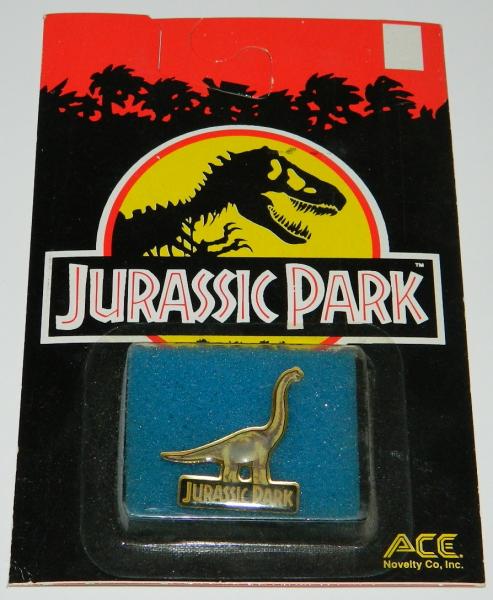 Jurassic Park Movie Brontosaurus Metal Enamel Pin ACE Novelty 1993 MIB SEALED picture