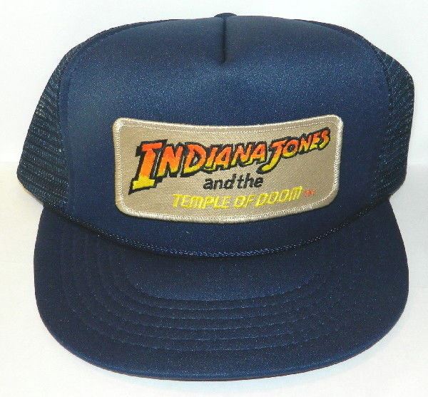 Indiana Jones and the Temple of Doom Movie Logo Patch o/a Black Baseball Cap Hat picture