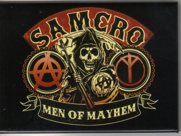 Sons of Anarchy SAMCRO Men of Mayhem Reaper Logo Refrigerator Magnet, NEW UNUSED