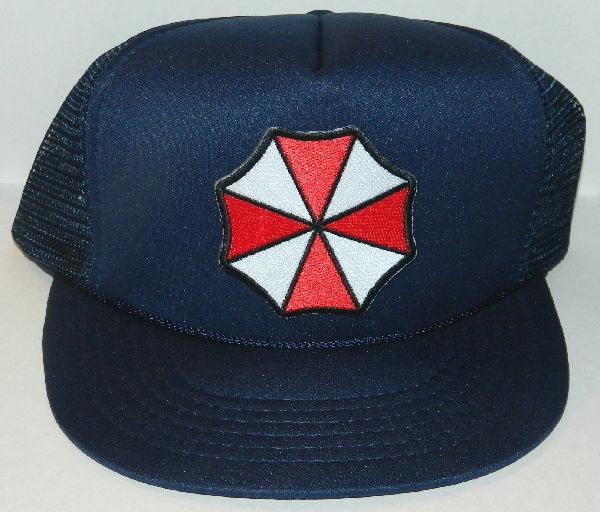 Resident Evil Umbrella Corporation Umbrella Patch on a Black Baseball Cap Hat picture