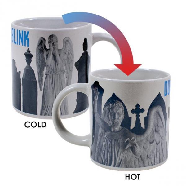 Doctor Who 12 oz DisAppearing Weeping Angels Photo Ceramic Coffee Mug, NEW BOXED picture