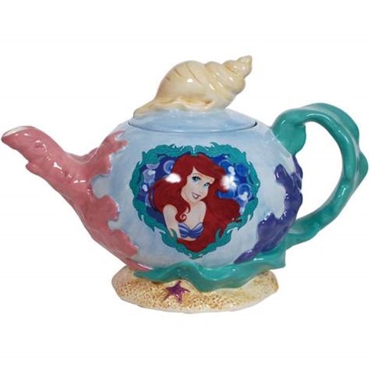 Walt Disney's The Little Mermaid Image Pearl of the Sea 36 oz Ceramic Teapot NEW picture