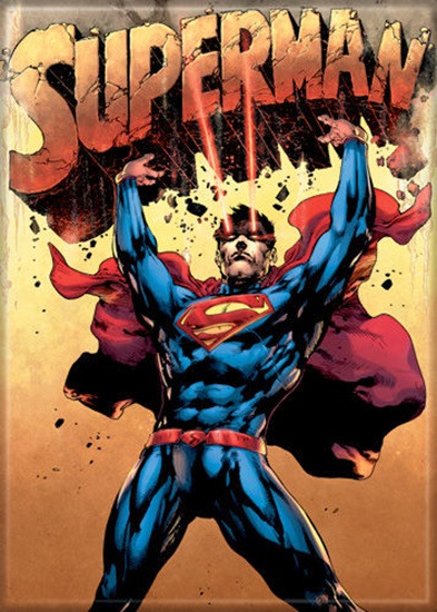 DC Comics Superman Holding Up His Name Art Refrigerator Magnet, NEW UNUSED