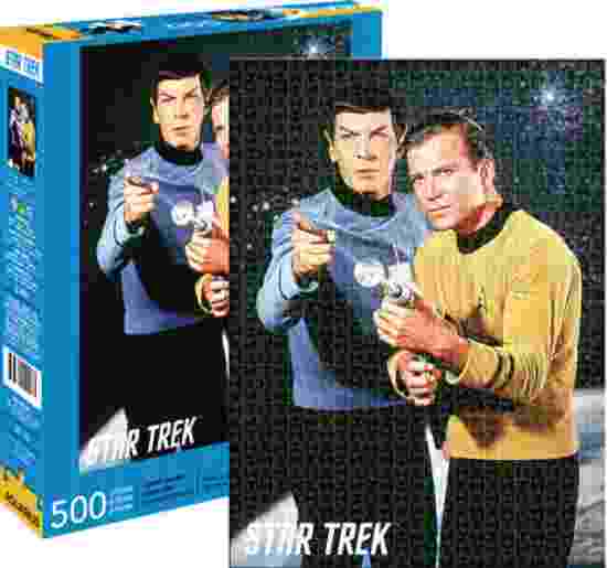 Classic Star Trek Spock & Kirk with Phaser Rifle 500 Piece Jigsaw Puzzle SEALED picture