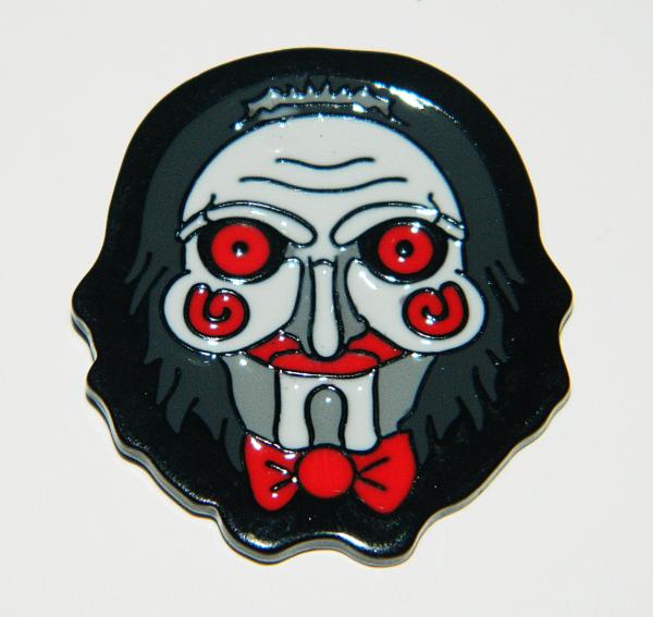 Saw Movies Billy The Puppet Face and Bowtie Metal Enamel Pin NEW UNUSED picture