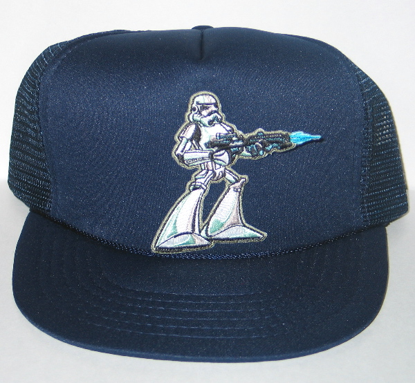 Star Wars Stormtrooper with Blaster Patch on a BLACK Baseball Cap Hat NEW picture