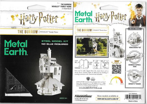 Harry Potter Movies Weasley's Home The Burrow Metal Earth Steel Model Kit SEALED