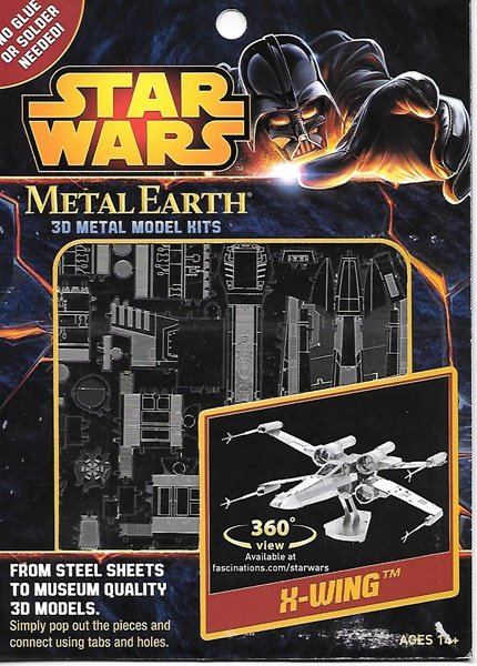 Star Wars X-Wing Fighter Metal Earth 3-D Laser Cut Steel Model Kit #MMS257 NEW