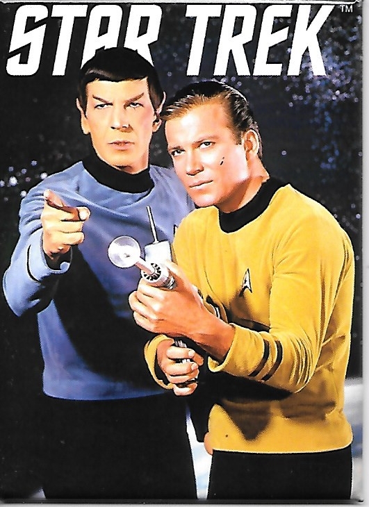 Star Trek: The Original Series Spock & Kirk with Phaser Rifle Magnet NEW UNUSED picture