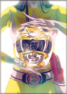 Mighty Morphin Power Rangers Yellow Ranger Holding Helmet Refrigerator Magnet NEW picture