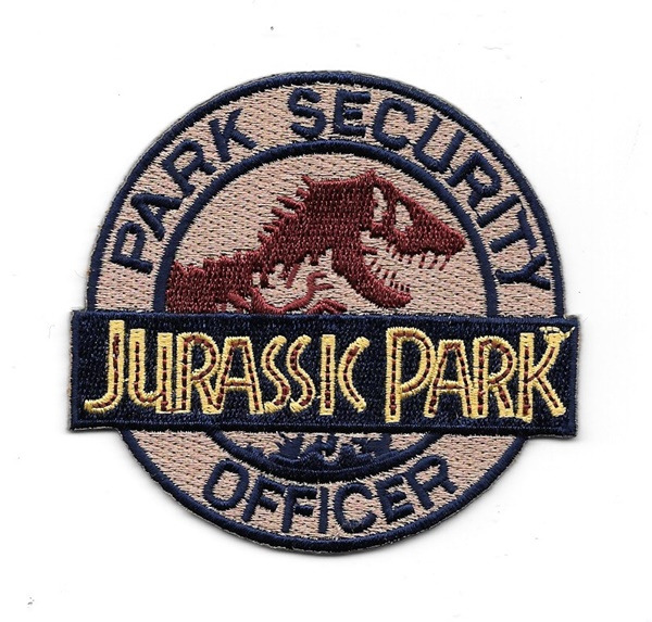 Jurassic Park Movie Park Security Officer Logo Embroidered Patch, NEW UNUSED