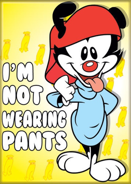 Animaniacs Animated TV Series Yakko I'm Not Wearing Pants Refrigerator Magnet