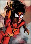 Marvel Comics Spider-Woman Against the Clouds Comic Art Refrigerator Magnet, NEW