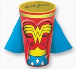 Wonder Woman Molded Chest Image with Cape 16 Ounce Pint Glass, NEW UNUSED