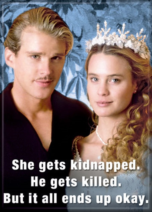 The Princess Bride Buttercup and Westley It All Ends Up Okay Refrigerator Magnet