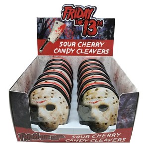 Friday the 13th Movie Jason Cleaver Shaped Candy Embossed Metal Tin Box of 12 picture