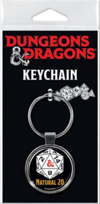 Dungeons & Dragons Natural 20 Logo Round Metal Key Chain NEW UNUSED picture