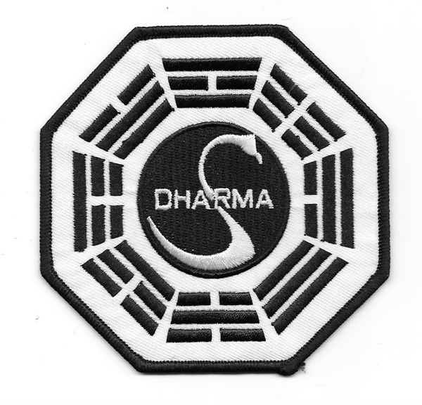 Lost TV Series Dharma Project White/Black Swan Logo Embroidered Patch NEW UNUSED picture