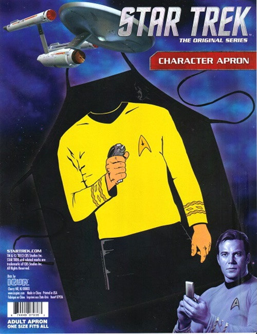 Star Trek Classic Captain Kirk Character Adult One-Size Polyester Apron, SEALED picture