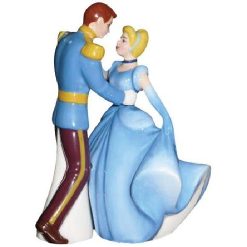 Disney's Cinderella & Prince Charming Ceramic Salt and Pepper Shakers Set UNUSED