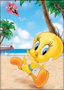 Looney Tunes Tweety Bird On A Beach Image Refrigerator Magnet NEW UNUSED