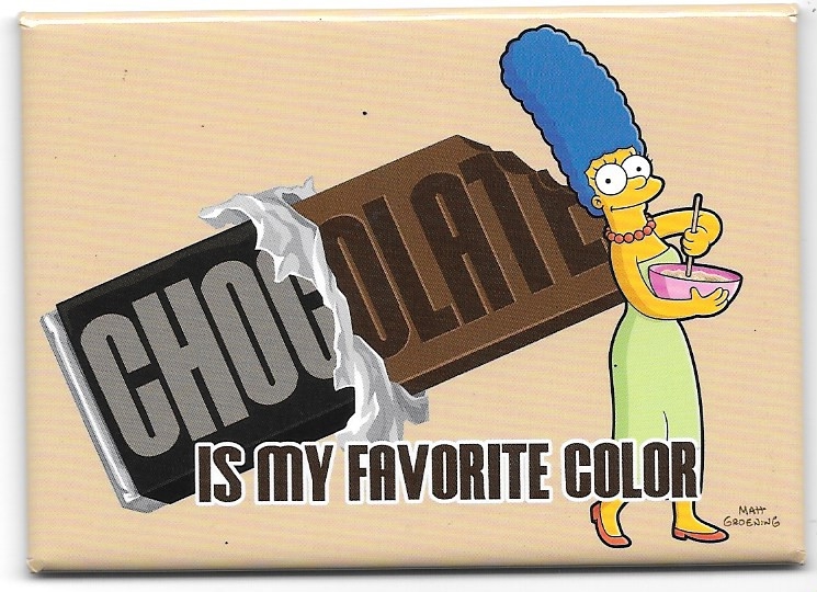 The Simpsons Marge Chocolate Is My Favorite Color Refrigerator Magnet NEW UNUSED