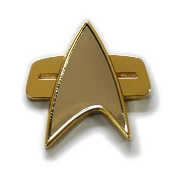 Star Trek: Voyager Half Size Communicator Cloisonne Pin, NEW UNUSED picture