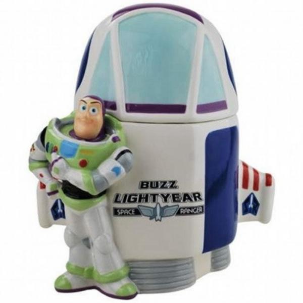 Walt Disney Toy Story Buzz Lightyear and Spaceship Ceramic Cookie Jar 2011 NEW